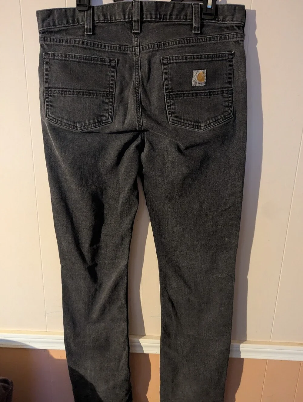 Carhartt Men’s Faded Black Relaxed Fit Jeans with Logo Patch Size 36 X 34
